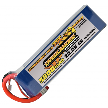 5800mAh 6S 22.2v 35C LiPo Battery - Overlander Supersport Pro