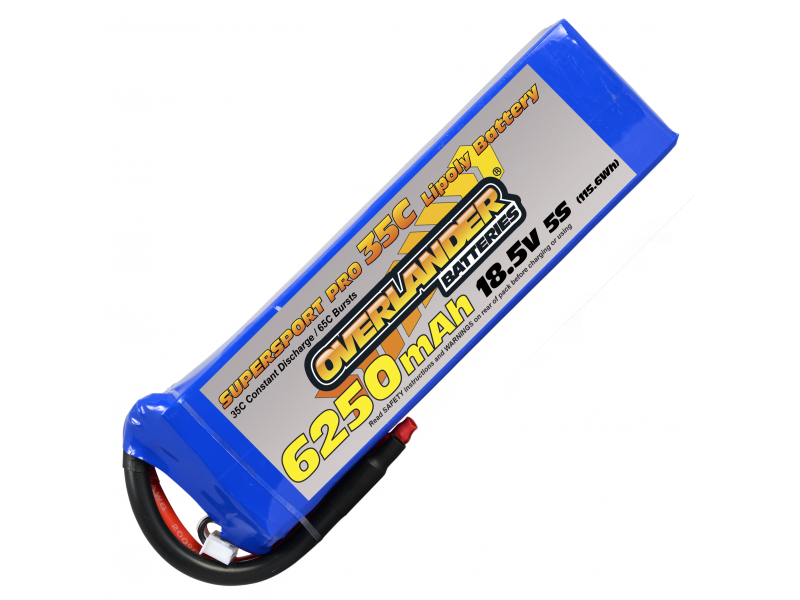 Overlander Supersport 6250mAh 5S 18.5v 35C LiPo - XT90