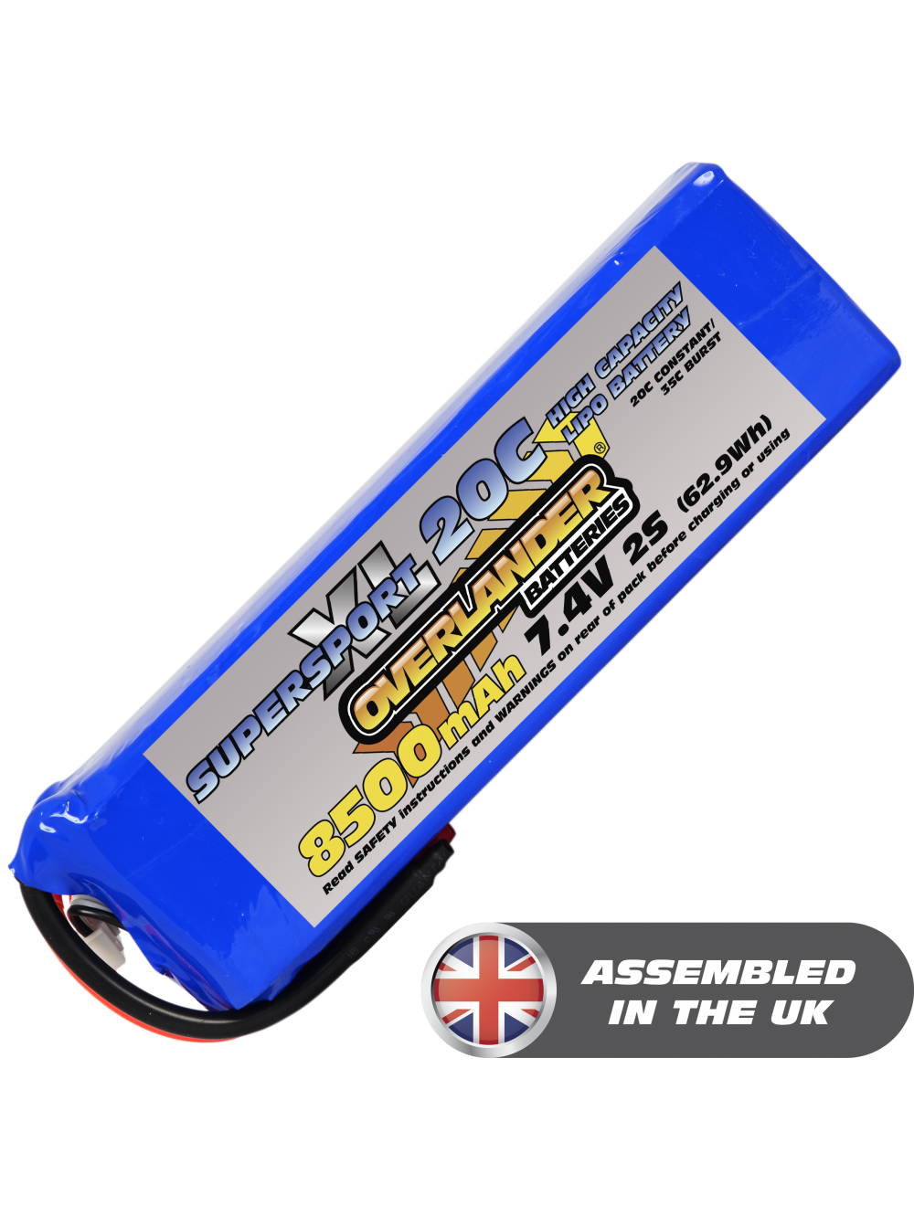 8500mAh 7.4V 2S 20C Supersport XL LiPo Battery