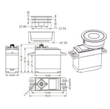 JX servo W4505-1.5T 5.25kg 1.5 Turn Plastic Gears Standard Size Sail Winch Servo For Rc Sailing Boats