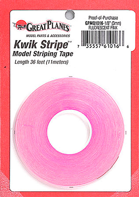 Striping Tape  Fluorescent Pink 1/8 Inch (3 mm)
