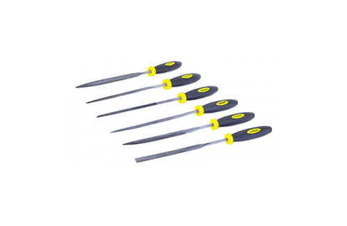 6 piece 140mm Needle File Set - With Rubber Grips