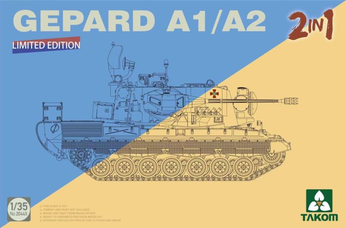 Takom 1/35 German Flakpanzer 1 Gepard A1/A2 SPAAG 2-in-1 kit