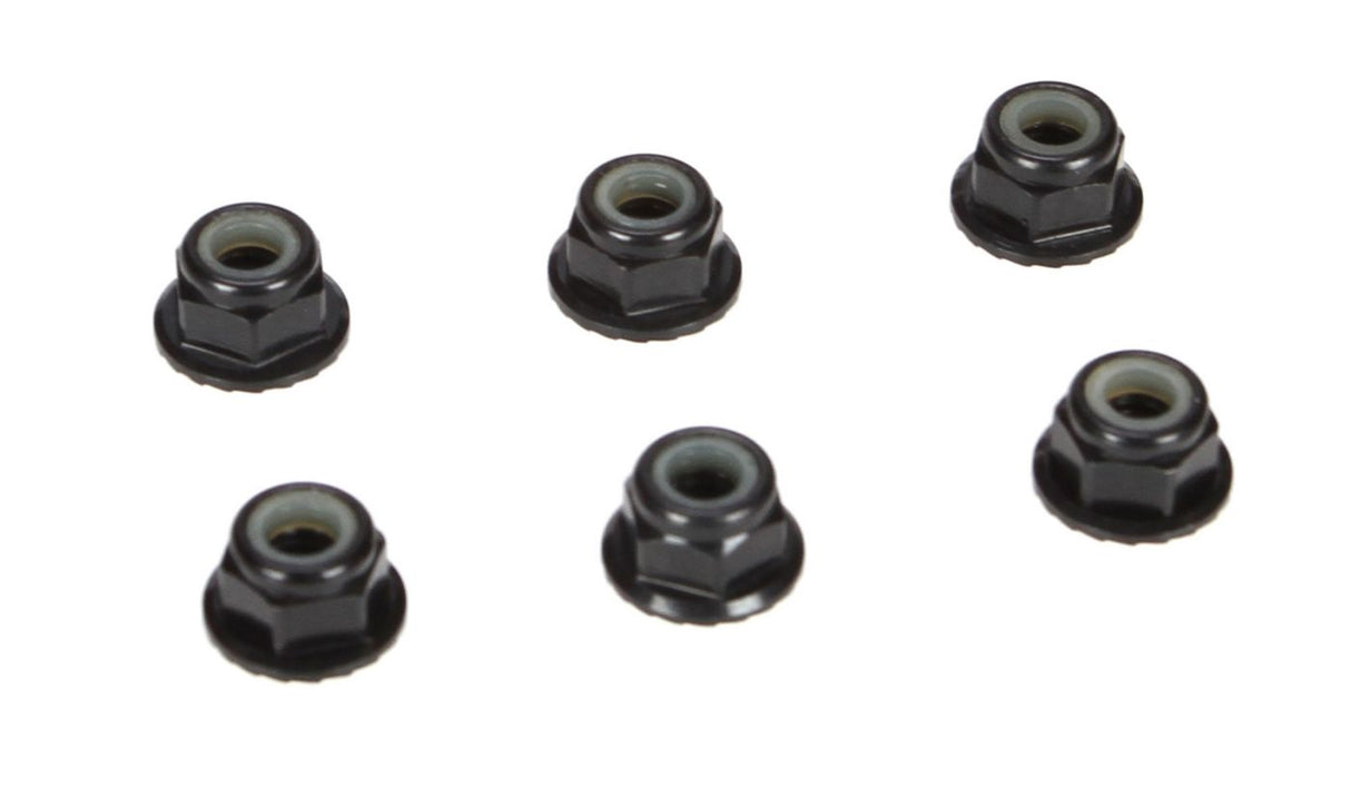 4mm Black Aluminium Serrated Lock Nuts