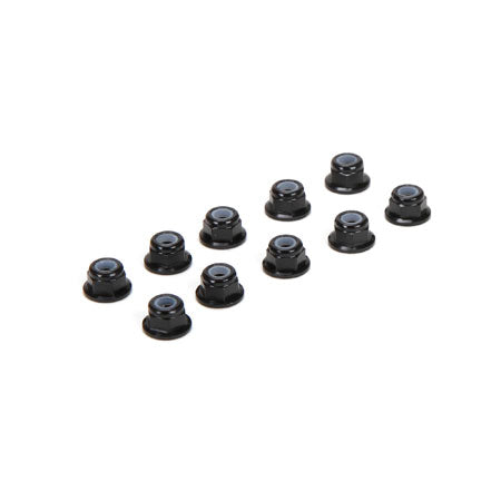 M3 Flanged Aluminium Lock Nuts Black (10)