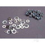 Nut set lock nuts (3mm (11) and 4mm (7pcs)) & washer set