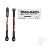 Turnbuckles aluminium (red-anodized) toe links 61mm (2pcs) (assembled with rod ends & hollow balls) (fits Stampede) (requires 5mm aluminium wrench #5477)