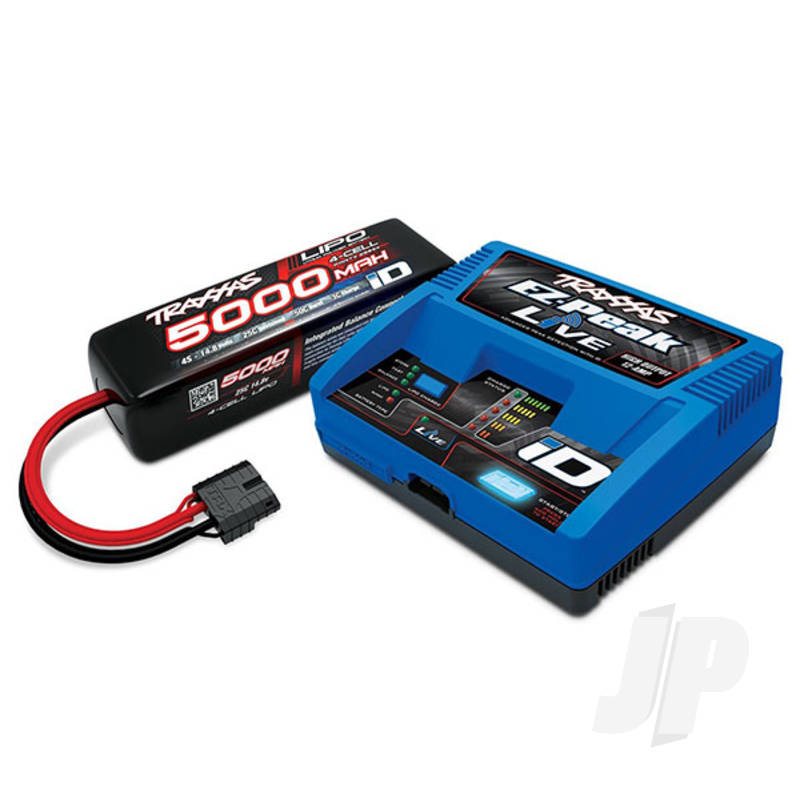 Traxxas iD Completer Pack with 1x EZ-Peak Live Charger & 1x LiPo 4S 5000mAh Battery