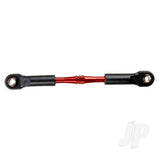 Turnbuckle aluminium (red-anodized) camber link rear 49mm (1pc) (assembled with rod ends & hollow balls) (See part 3741X for complete camber link set)