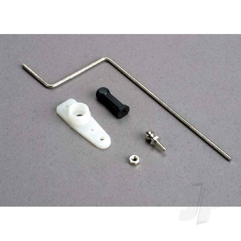 Steering rod / plastic rod end / chrome threaded ball & nut / servo horn