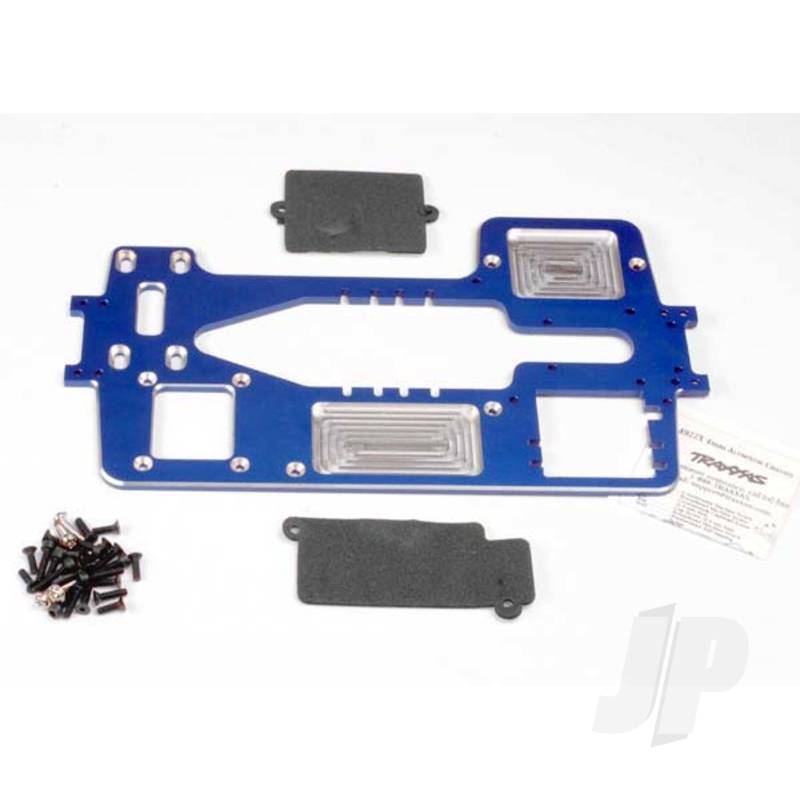 Chassis 7075-T6 billet machined aluminium (4mm) (blue) / hardware