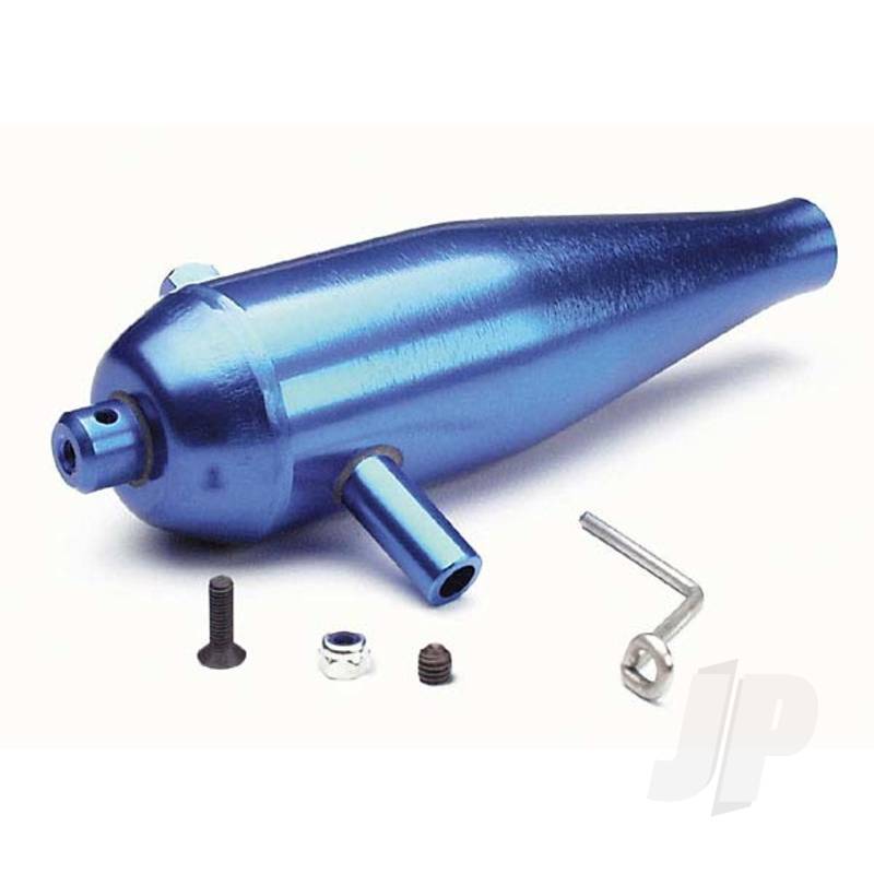 Tuned pipe high performance (Aluminium) (blue-anodized) / pipe hanger / screws / nuts (requires #4941)