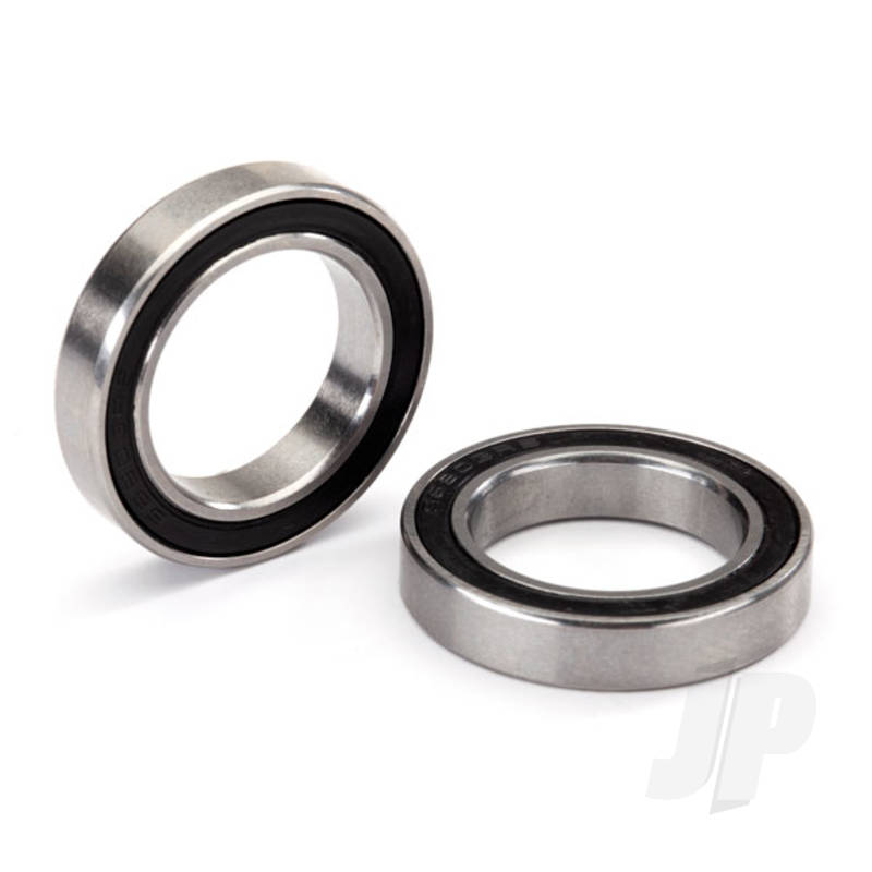 Ball bearing black rubber sealed stainless (17x26x5) (2pcs)