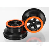 SCT Black wheels orange beadlock (Pair)