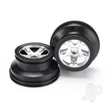 Wheels SCT satin chrome black beadlock style dual profile (2.2in outer 3.0in inner) (2WD front) (2pcs)