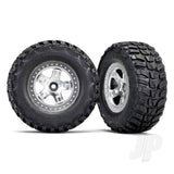 Tyres & wheels assembled glued (SCT satin chrome beadlock style wheels Kumho Tyres foam inserts) (2) (2WD front)