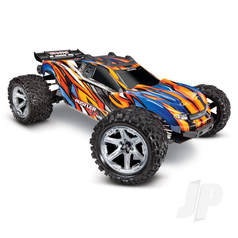 Traxxas Orange Rustler 4X4 VXL 1:10 Stadium Truck RTR (+ TQi VXL-3s TSM)