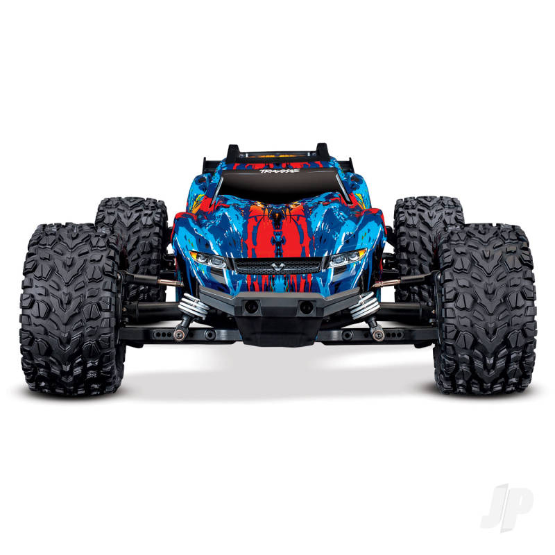 Traxxas Red Rustler 4X4 VXL 1:10 4WD RTR Brushless Electric Stadium Truck (+ TQi 2-ch/ TSM/ VXL-3s/ Velineon 3500Kv)