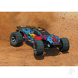 Traxxas Red Rustler 4X4 VXL 1:10 4WD RTR Brushless Electric Stadium Truck (+ TQi 2-ch/ TSM/ VXL-3s/ Velineon 3500Kv)