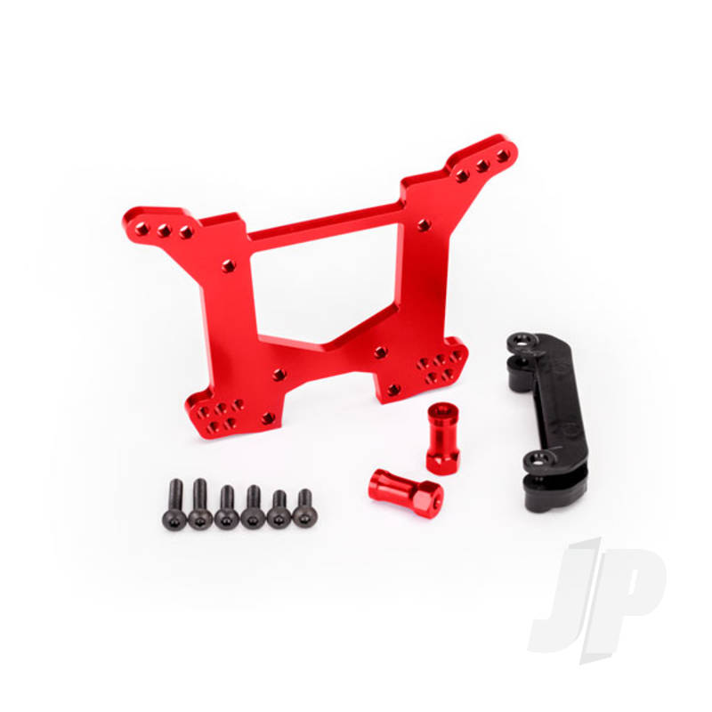 Shock tower rear 7075-T6 aluminium (red-anodized) (1pc) / body mount bracket (1pc)