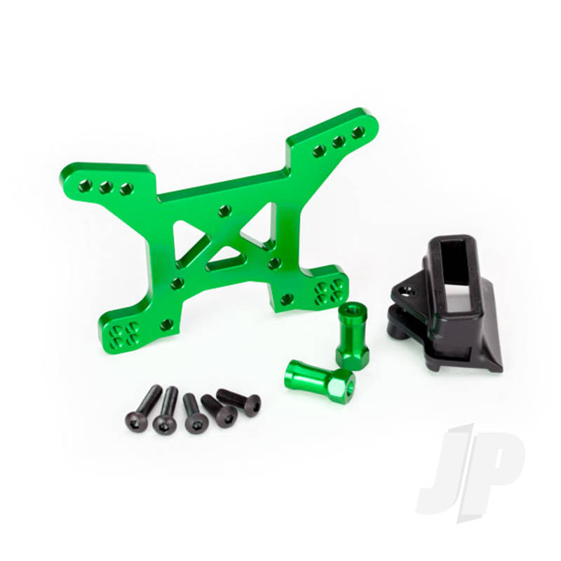 Shock tower front 7075-T6 aluminium (green-anodized) (1pc) / body mount bracket (1pc)