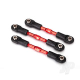 Suspension link rear aluminium (red-anodized) (3pcs) (top and bottom) / aluminium pivot ball