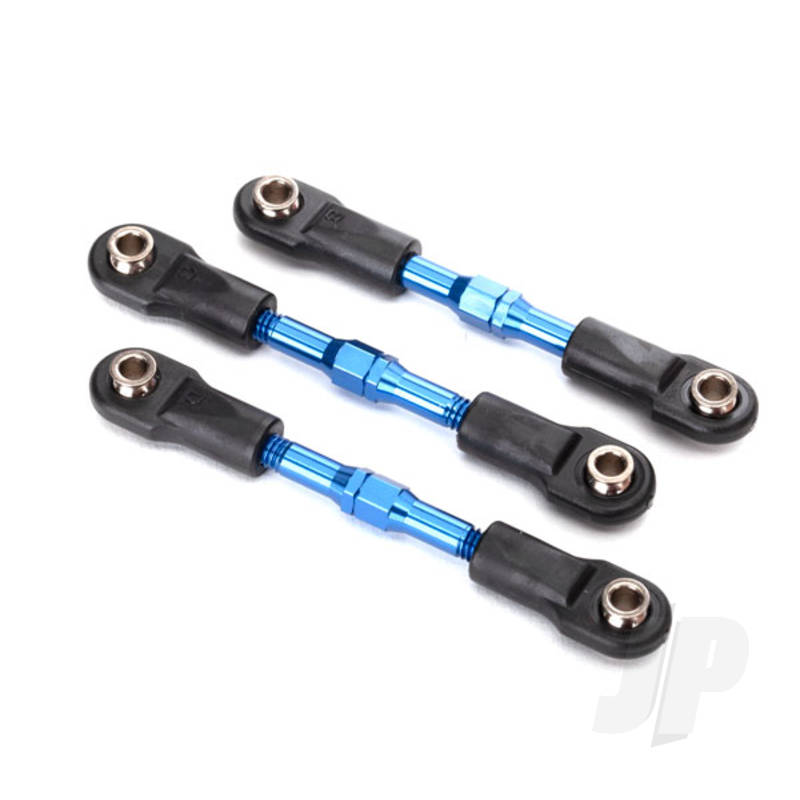 Suspension link rear aluminium (blue-anodized) (3pcs) (top and bottom) / aluminium pivot ball