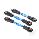 Suspension link rear aluminium (blue-anodized) (3pcs) (top and bottom) / aluminium pivot ball