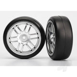 Tyres & Wheels assembled glued (Rally wheels satin 1.9 Gymkhana slick Tyres) (2pcs)