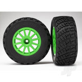 Tyres & Wheels assembled glued (Green wheels BFGoodrich Rally gravel pattern Tyres foam inserts) (2pcs) (TSM rated)