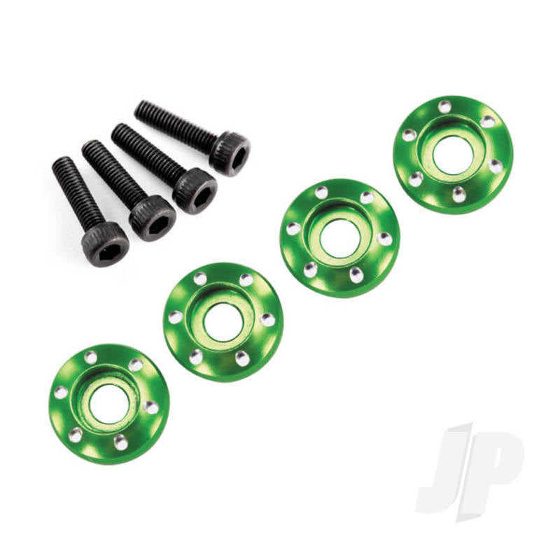 Wheel nut washer machined aluminium green / 3x12mm CS (4pcs)