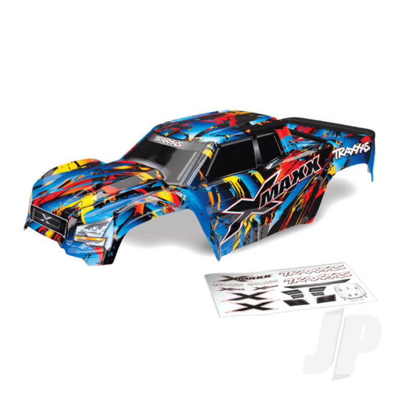 Traxx Body X-Maxx Rock n Roll (painted decals applied) (assembled with tailgate protector)