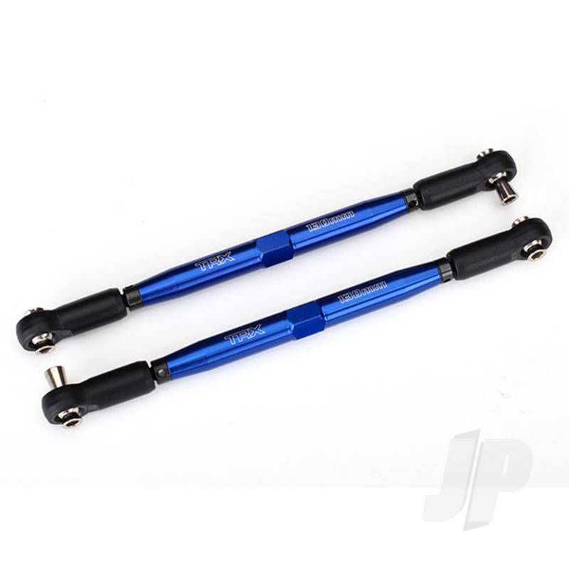 Toe links X-Maxx (Tubes blue-anodized 7075-T6 aluminium stronger than titanium) (157mm) (2pcs) / rod ends assembled with steel hollow balls (4pcs) / aluminium wrench 10mm (1pc)