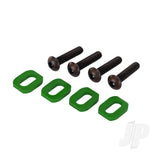 Washers motor mount aluminium (green-anodized) (4pcs) / 4x18mm BCS (4pcs)