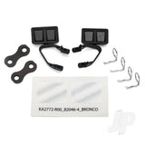 Mirrors side black (left & right) / retainers (2pcs) / body clips (4pcs) (fits #8010 body)