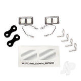 Mirrors side chrome (left & right) / retainers (2pcs) / body clips (4pcs) (fits #8010 body)