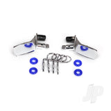 Mirrors side chrome (left & right) / o-rings (4pcs) / body clips (4pcs) (fits #8130 body)