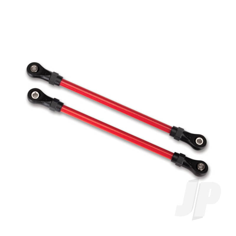 Suspension links front lower red (2pcs) (5x104mm powder coated steel) (assembled with hollow balls) (for use with #8140R TRX-4 Long Arm Lift Kit)