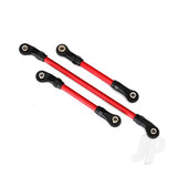 Steering link 5x117mm (1pc) / draglink 5x60mm (1pc) / panhard link 5x63mm (red powder coated steel) (assembled with hollow balls) (for use with #8140R TRX-4 Long Arm Lift Kit)