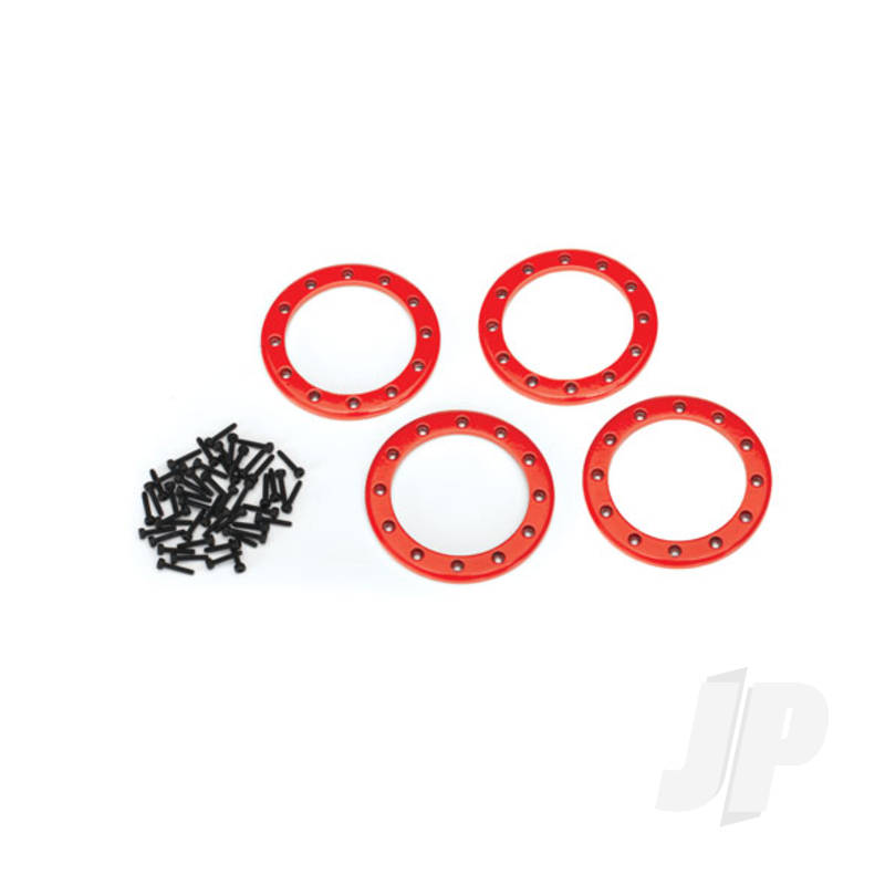 Beadlock rings red (2.2in) (Aluminium) (4pcs) / 2x10 CS (48)