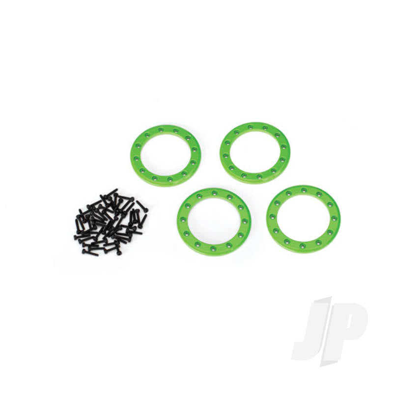 Beadlock rings green (1.9in) (Aluminium) (4pcs) / 2x10 CS (48)