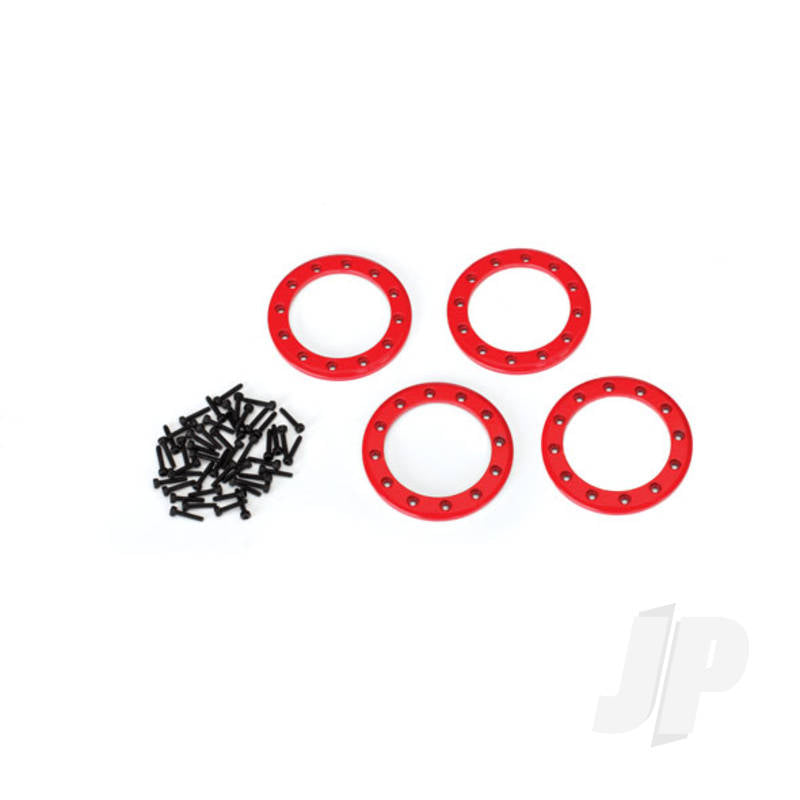 Beadlock rings red (1.9in) (Aluminium) (4pcs) / 2x10 CS (48)