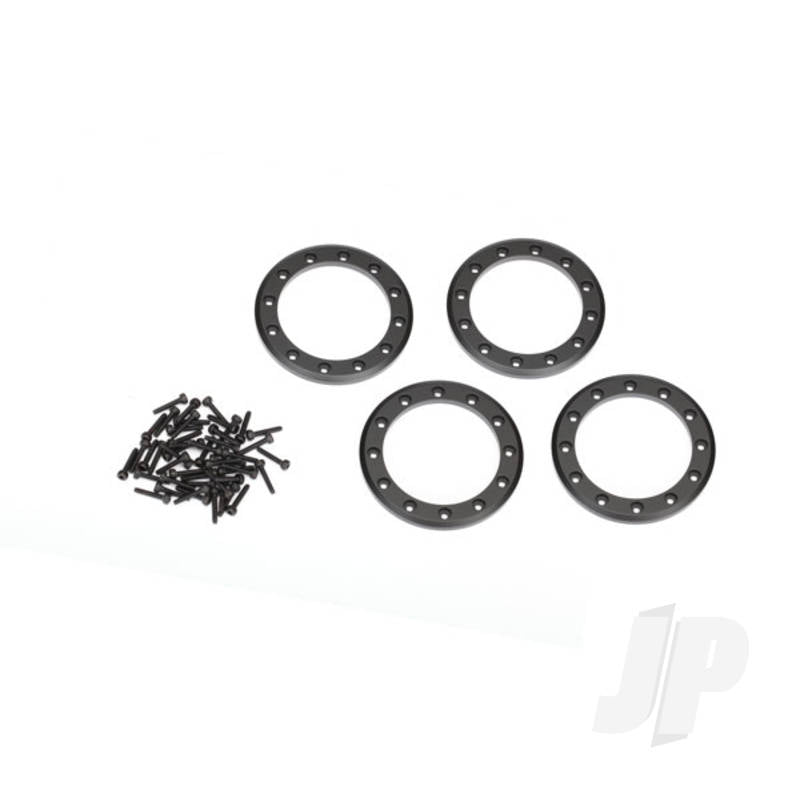 Beadlock rings black (1.9in) (Aluminium) (4pcs) / 2x10 CS (48)