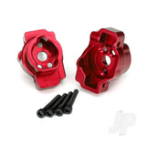 Portal drive axle mount rear 6061-T6 aluminium (red-anodized) (left and right) / 2.5x16 CS (4pcs)