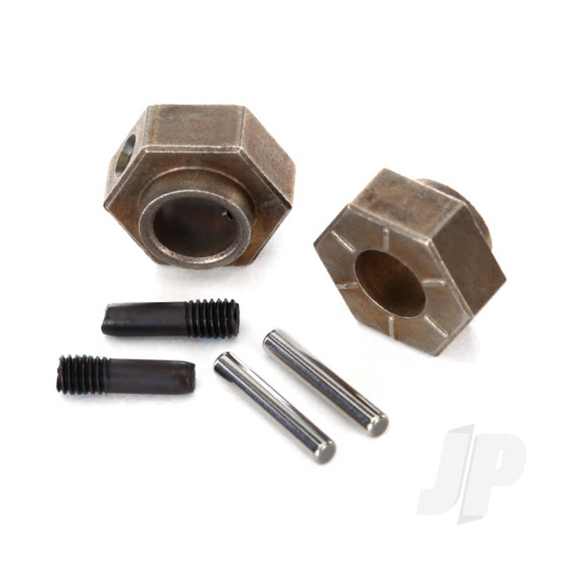 Wheel hubs 12mm hex (2pcs) / stub axle pins (2pcs) (steel)