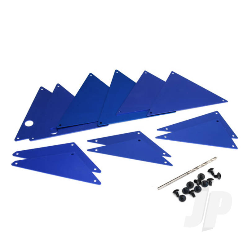 Tube chassis inner panels aluminium (blue-anodized) (front (2pcs) / wheel well (4pcs) / middle (4pcs) / rear (2pcs))