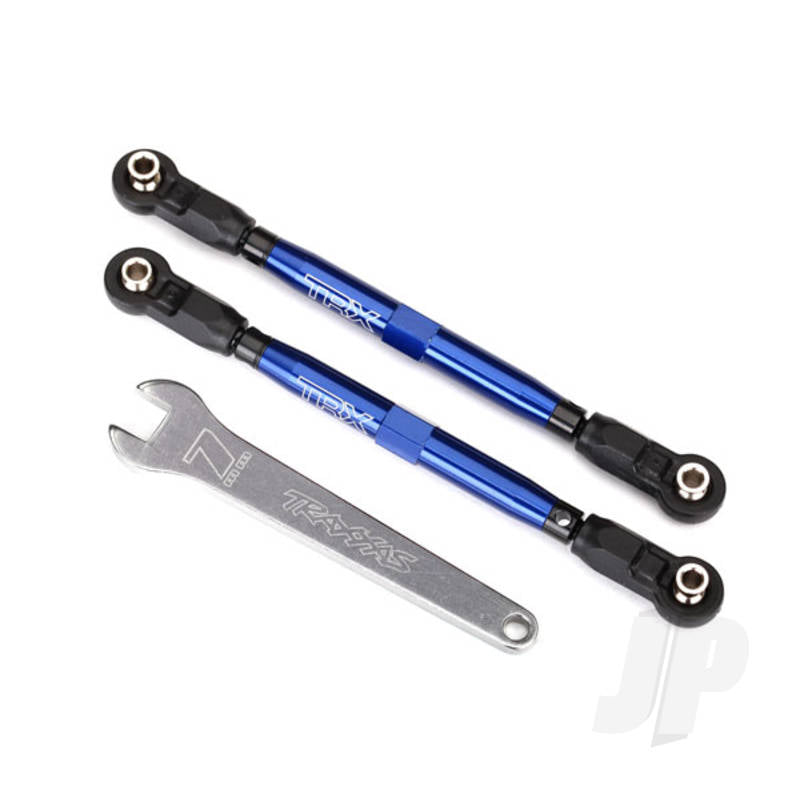 Toe links front Unlimited Desert Racer (Tubes blue-anodized 7075-T6 aluminium stronger than titanium) (102mm) (2pcs) (assembled with rod ends and hollow balls) / aluminium wrench 7mm (1pc)