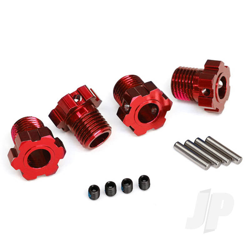 Wheel hubs splined 17mm (red-anodized) (4pcs) / 4x5 GS (4pcs) / 3x14mm pin (4pcs)