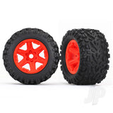 Tyres & Wheels assembled glued (orange wheels Talon EXT Tyres foam inserts) (2pcs) (17mm splined) (TSM rated)