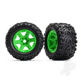 Tyres & Wheels assembled glued (green wheels Talon EXT Tyres foam inserts) (2pcs) (17mm splined) (TSM rated)